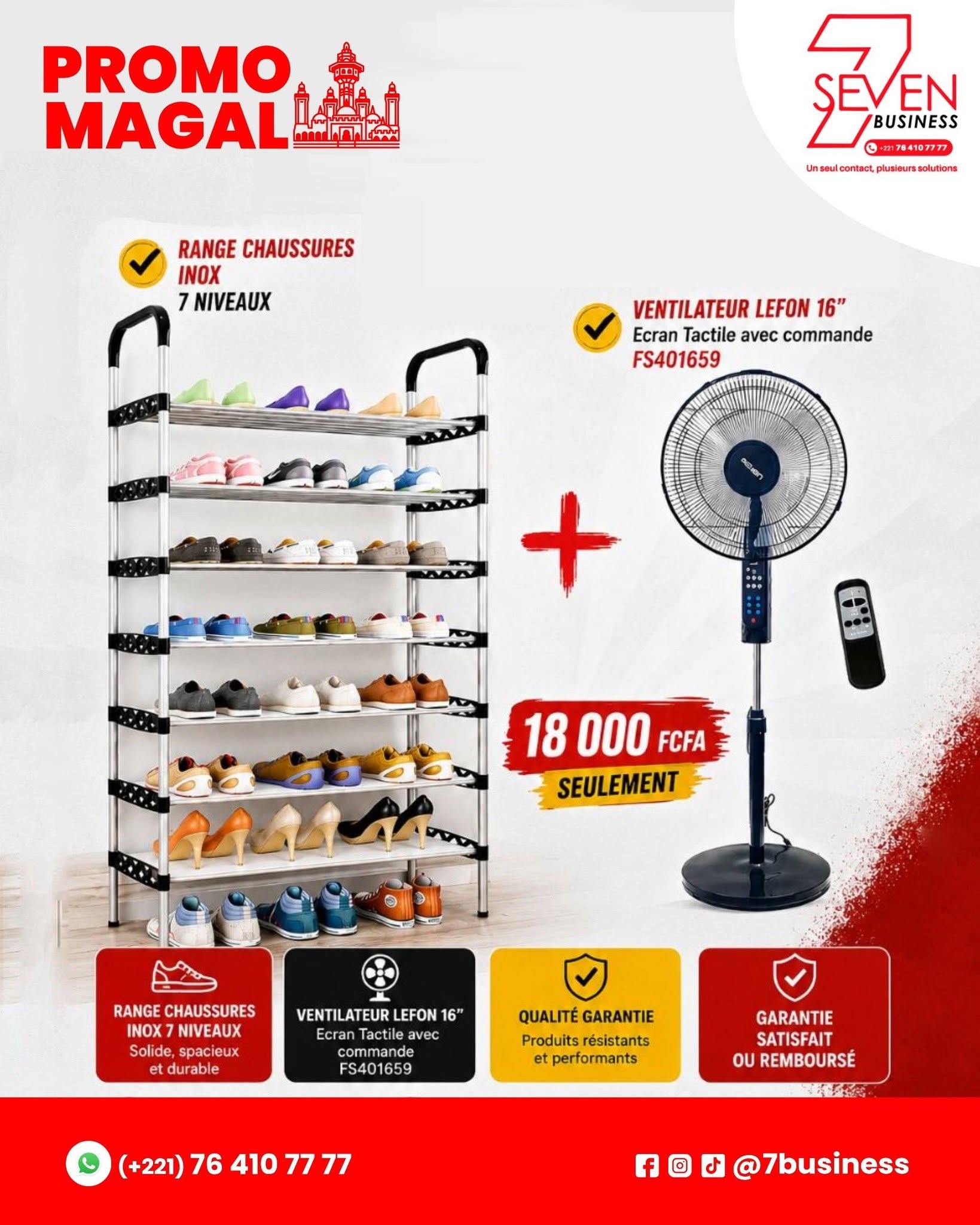 Pack range-chaussures et ventilateur Lefon 16 pouces